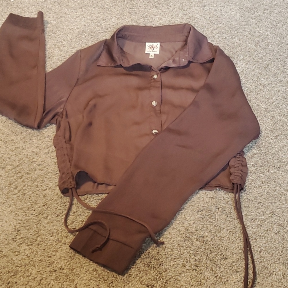 self esteem long sleeve medium button down shirt